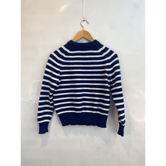 J. Crew Women's Classic Relaxed Fit Pullover Sweater Navy White Stripe Size XXS - Picture 4 of 7